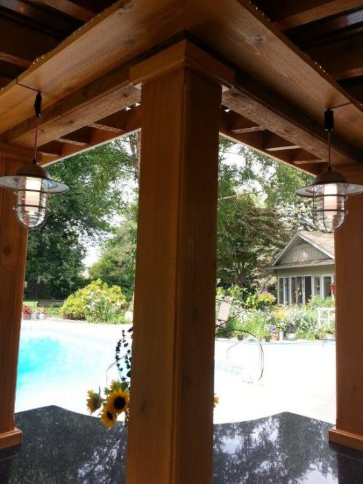 Wesson Builders Project Image - 2015 Poolside Bar – Rough Saw Cedar Framing